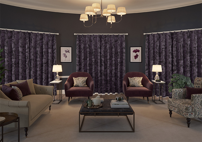 Cyrus Crushed Velvet, Deep Purple - Made to Measure Curtains - Image 15